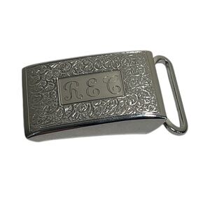 Belt Buckle Anson Floral Monogram Sterling Silver 21g Vintage